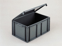 Euro stacking container 600x400, snap shut lid