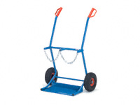 Gas cylinder trolley 100kg cap, pneumatic tyres