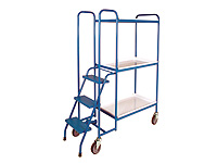 Order Picking Trolley, 3 steel trays, high model