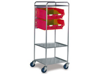 200kg Container Trolley unbraked with 2 containers