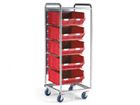 Mobile Trolley with 5 x 40kg cap blue containers