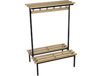 Double Sided Bench with Wood top shelf 1.0m 10hook