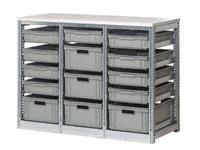 FTR shelving 1010x1390x600, c/w 14 containers
