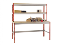 Just Workstation style A, 2 upper shelves,2400x750