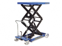 Mobile double scissor lift table 500kg manual lift