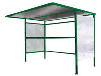 Cycle Shelter extension open back clad sides Green