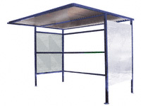 Cycle Shelter extension open back clad sides Blue